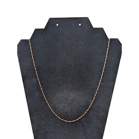 Italian 14K Gold Chain Necklace Fine Link 22” Rose Gold Made in Italy - Picture 1 of 4